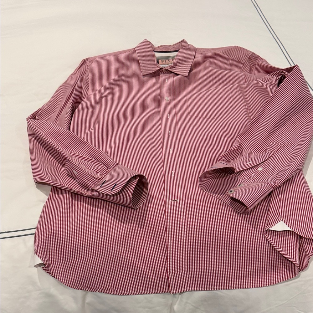 Thomas Pink Men's Red Checkered Shirt